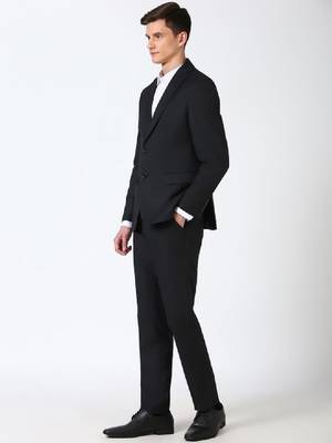 Men formal slim-fit single-breasted two-piece suit 3