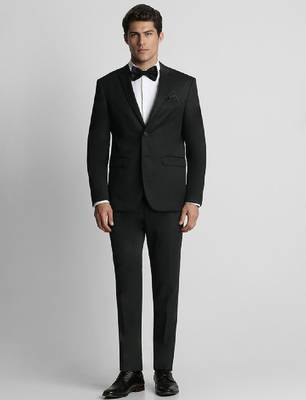 Men slim-fit single-breasted formal two-piece suit 1