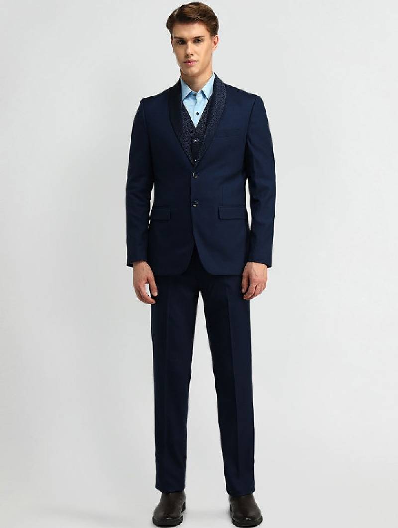 Men single-breasted 3 piece formal suit