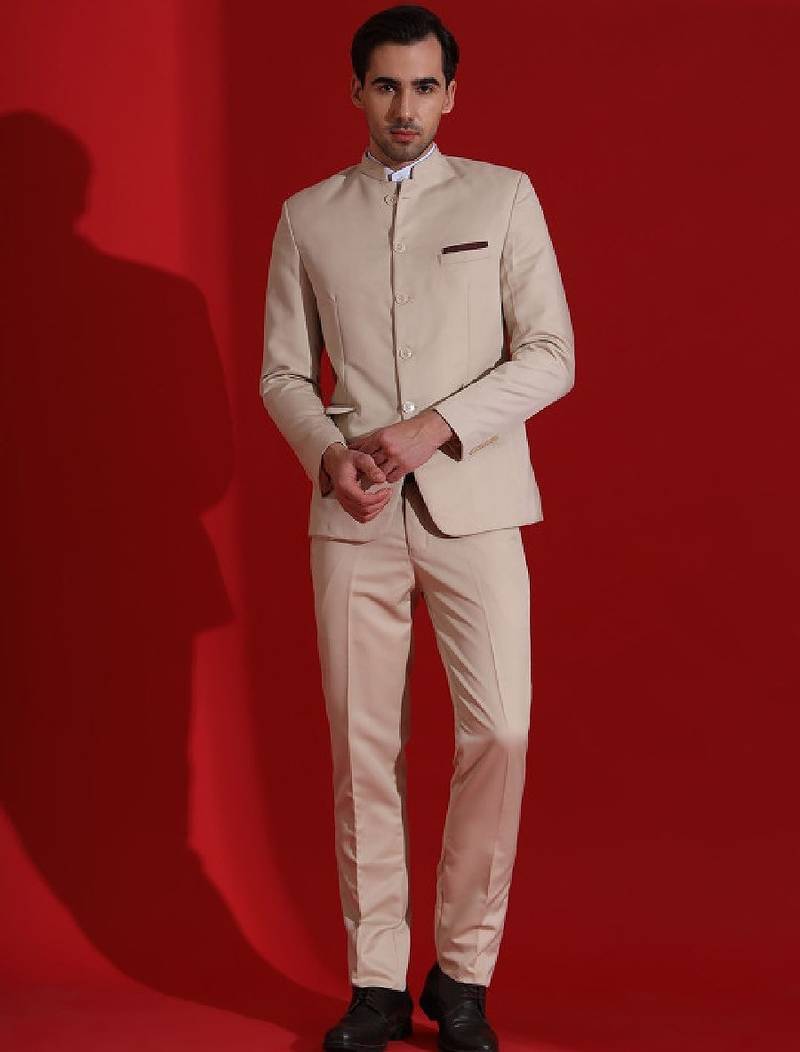 Bandhgala long sleeve two-piece suit