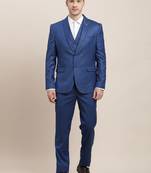 Men tailored fit pure cotton single-breasted three-piece suit