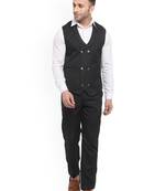 Men double-breasted regular fit waistcoat and trousers suit