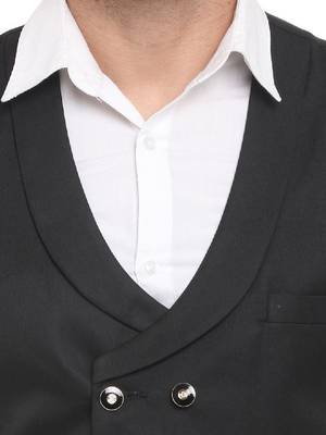 Men double-breasted regular fit waistcoat and trousers suit 2