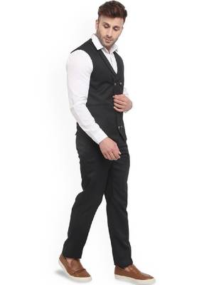 Men double-breasted regular fit waistcoat and trousers suit 3