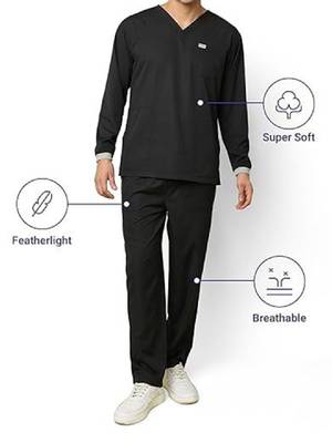 Men doctor 5-pocket full sleeves scrub suit 4