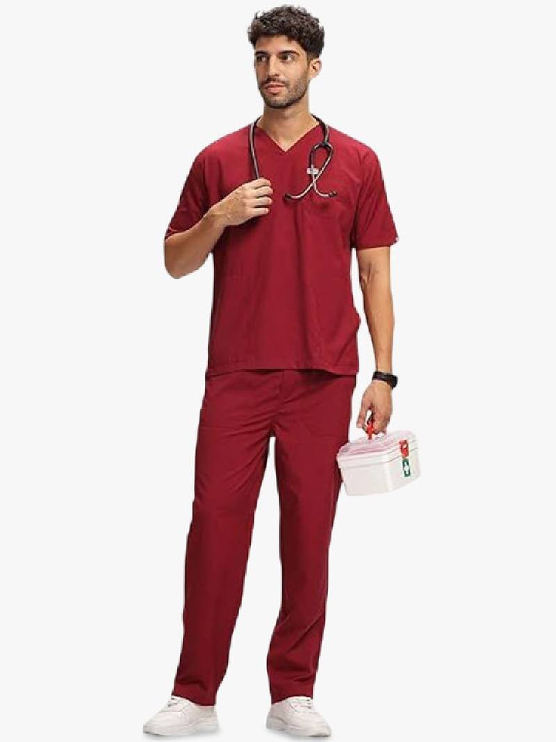 Classic men short sleeves active scrub suits
