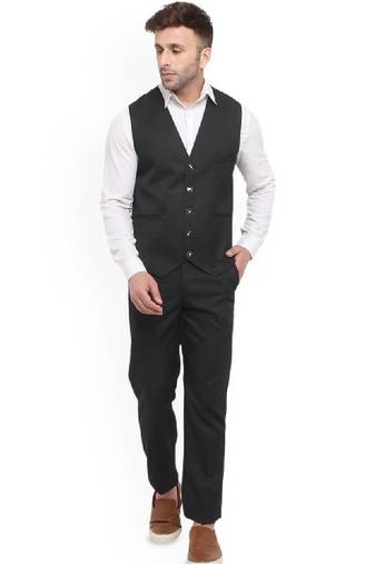 Men v-neck two-piece formal suit