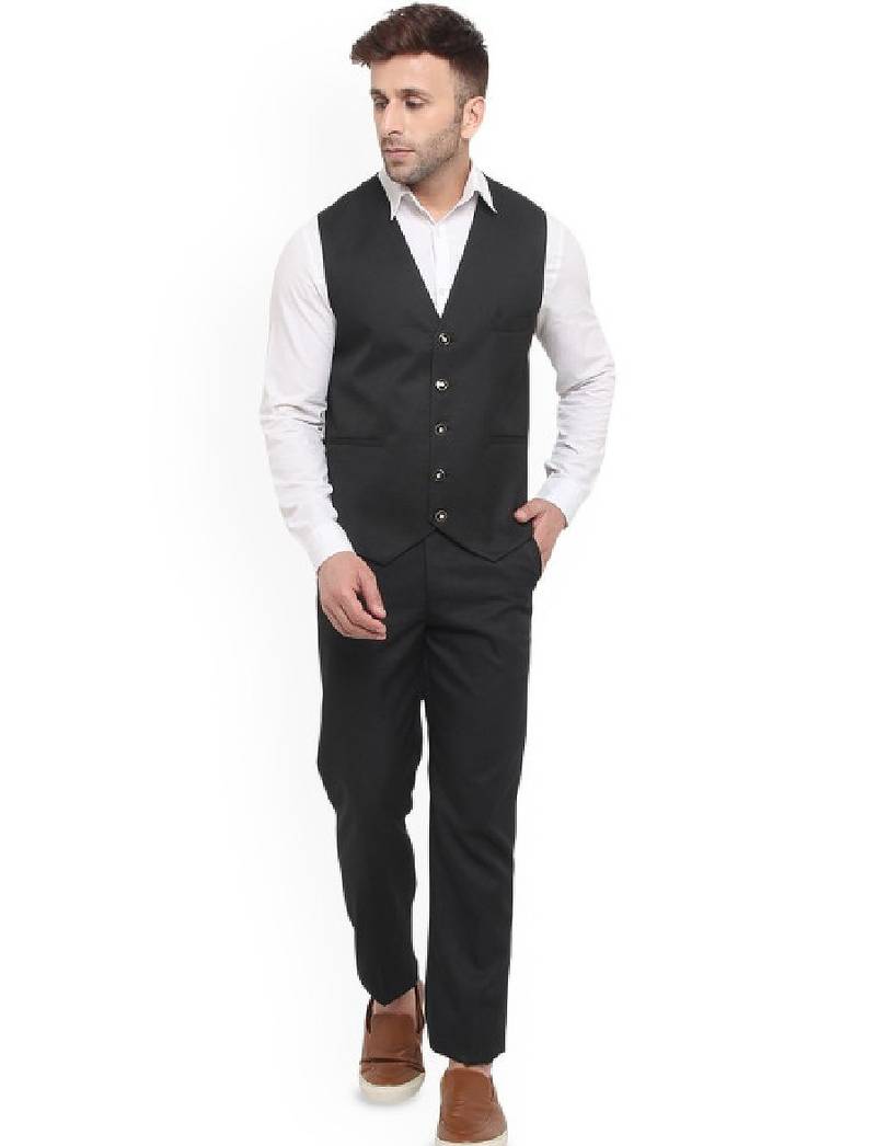 Men v-neck two-piece formal suit