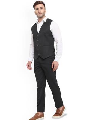 Men v-neck two-piece formal suit 4