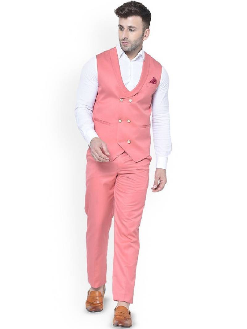 Men shawl collar double-breasted two-piece suit