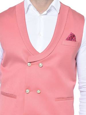 Men shawl collar double-breasted two-piece suit 2