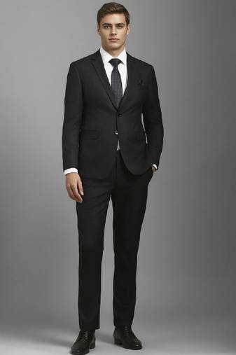 Textured slim-fit notched lapel single-breasted two-piece suit