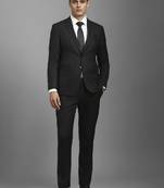 Textured slim-fit notched lapel single-breasted two-piece suit