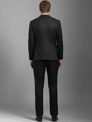 Textured slim-fit notched lapel single-breasted two-piece suit 4