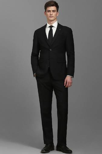 Men slim-fit single-breasted notched lapel collar two-piece suit