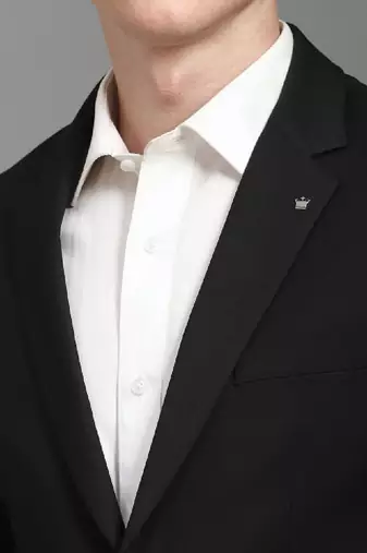 Men slim-fit single-breasted notched lapel collar two-piece suit