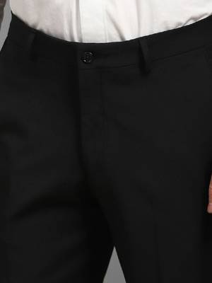Men slim-fit single-breasted notched lapel collar two-piece suit 3