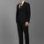 Men slim-fit single-breasted notched lapel collar two-piece suit