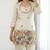 Cream chinon floral embroidered kurti set for women with palazzo