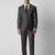 Men grey solid single-breasted two piece suit
