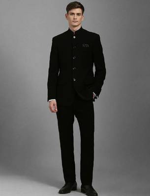 Women slim-fit bandhgala two-piece suit 1