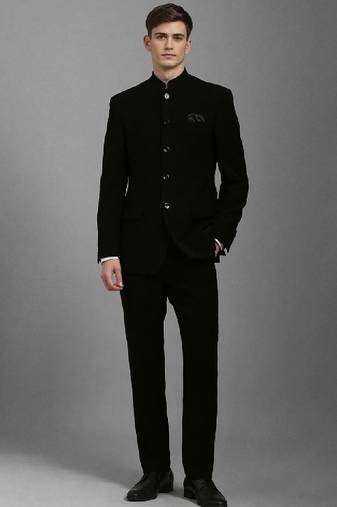 Women slim-fit bandhgala two-piece suit