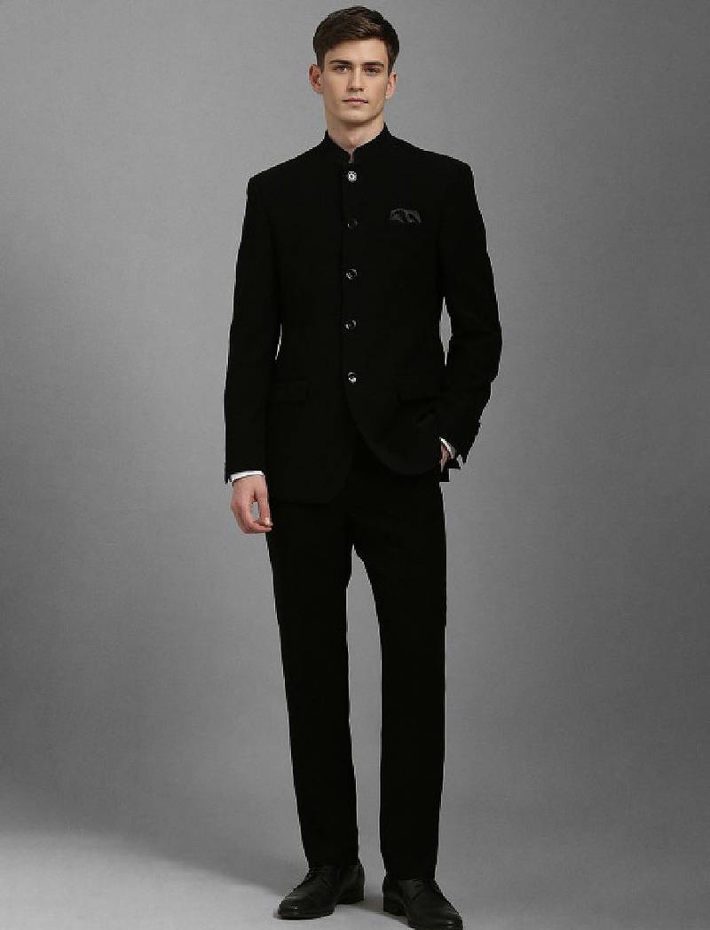 Women slim-fit bandhgala two-piece suit