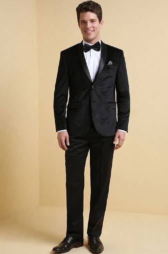 Men shawl collar neck single-breasted two-piece suit
