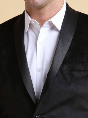 Men shawl collar neck single-breasted two-piece suit 2