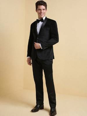 Men shawl collar neck single-breasted two-piece suit 4