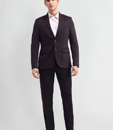 Men solid long sleeves suits