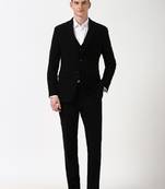 Men slim fit single-breasted three piece formal suit