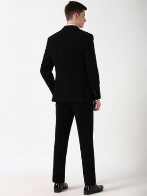 Men slim fit single-breasted three piece formal suit 4