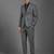 Men textured pure wool single-breasted two piece formal suit