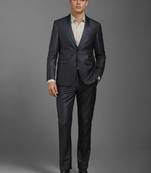 Textured slim fit single-breasted two piece formal suit
