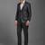 Textured slim fit single-breasted two piece formal suit