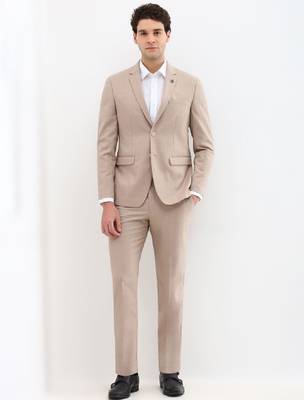 Men slim fit single-breasted two piece formal suit 1