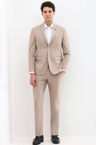 Men slim fit single-breasted two piece formal suit