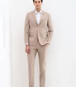 Men slim fit single-breasted two piece formal suit