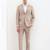 Men slim fit single-breasted two piece formal suit