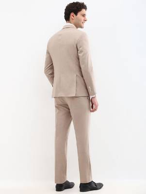 Men slim fit single-breasted two piece formal suit 4