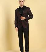 Men printed slim fit single-breasted two-piece party suit