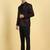 Men printed slim fit single-breasted two-piece party suit