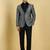Men printed slim-fit single-breasted two piece party suit