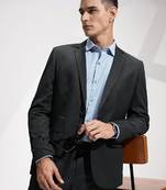 Notched lapel collar single-breasted slim fit 2 piece formal suits
