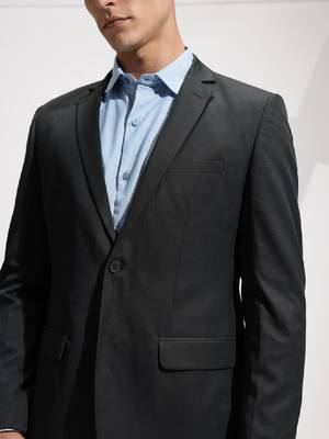 Notched lapel collar single-breasted slim fit 2 piece formal suits 2