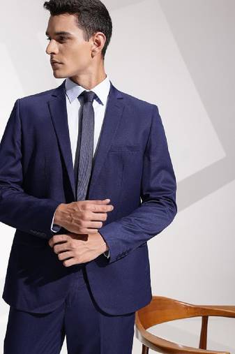 Notched lapel collar single-breasted slim fit 2 piece formal suits