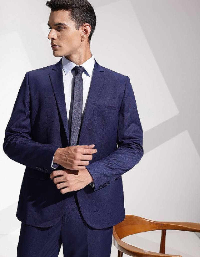 Notched lapel collar single-breasted slim fit 2 piece formal suits