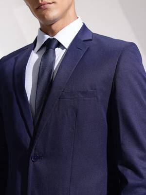 Notched lapel collar single-breasted slim fit 2 piece formal suits 2