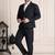 Striped notched lapel 2 piece blazer trousers suits